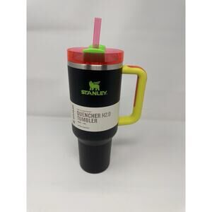 Black Neon Yellow Pink Green Stanley 40 Oz Ounce Quencher H2.0 Tumbler Cup Mug